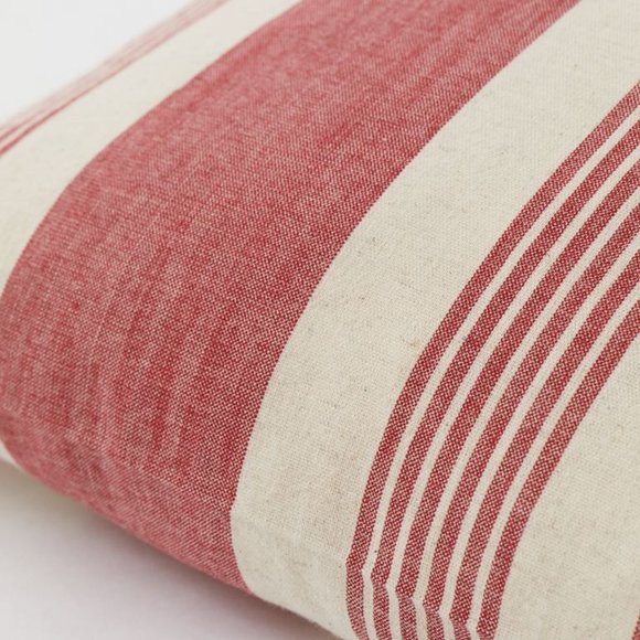 H&M Light Beige / Red Striped Cushion Cover - Picture 2 of 2